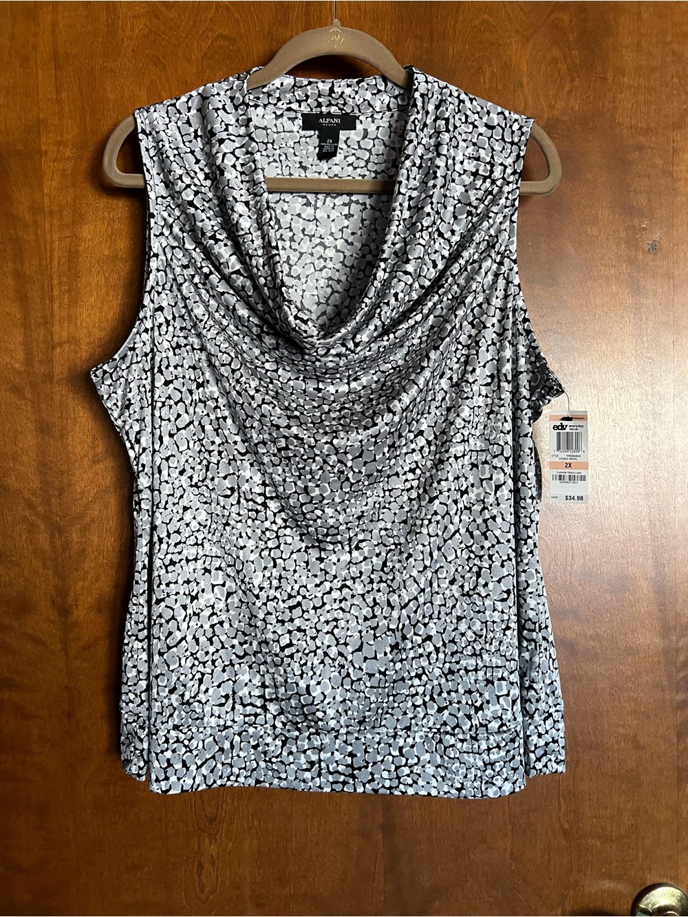 Alfani Black and White Cowl Neck Sleeveless Camisole